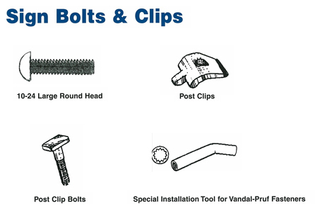 Sign Bolts / Post Clips